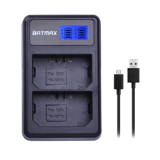 BATMAX NP-FZ100 NPFZ100 NP FZ100 LCD DUAL USB Battery Charger for Sony BC-QZ1, Sony Alpha A7,a7R III,a9,alpha 9,ILCE-9,9R,A9R,9S