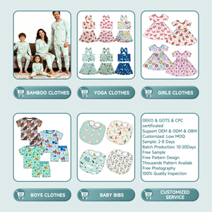 Bambù personalizzato estate mamma e io famiglia abbinati abiti per bambine pantaloncini a manica corta Set per bambino e madre - Product Image 6