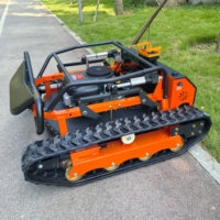 Robot tondeuse compact industriel télécommandé à moteur diesel 4 temps sur chenilles pour terrains en pente