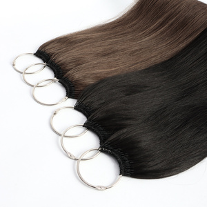 Venta caliente similar <span class=keywords><strong>a</strong></span> las <span class=keywords><strong>extensiones</strong></span> de cabello 6D 100% cabello humano doble dibujado invisible - Product Image 1