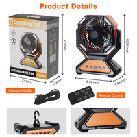 Ventilador de Camping Recargable OEM/ODM con Oscilación, 16000mAh, Linterna LED y Función de Banco de Energía
