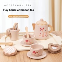Juego de cocina de madera de simulación multifuncional EDULAND para té de la tarde y postre juego de juguetes para hacer pasteles