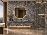Dalles de marbre gris Athéna pour crédences de cuisine, revêtements muraux, lavabos sur pied, plans de toilette de salle de bain, carreaux de sol, escaliers