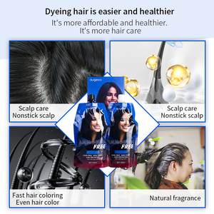 Tinte en Crema para Oscurecer el Cabello, Color Negro Marrón Oscuro, 500ml x2, Sin Amoníaco, Marca Privada OEM - Product Image 2