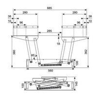 Mécanisme de levage multifonctionnel de quincaillerie de meubles en fer utilisé pour les tables à café et à manger