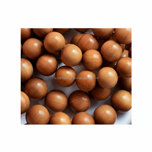 Perles de Mala en bois de santal bio et écologiques, parfum boisé doux Inde du Sud, favorisant le calme, la clarté spirituelle pour - Product Image 1