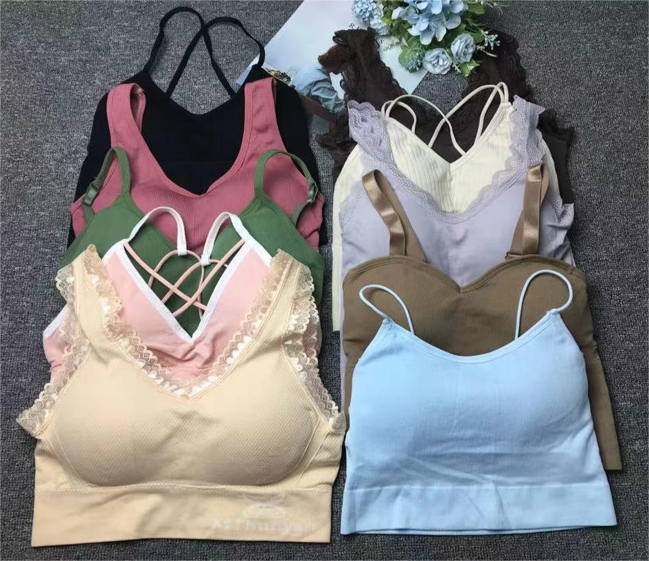 2023 grosir wanita stok pakaian banyak sisa closeout gadis remaja bra wanita Jumlah harga murah acak campuran tank top crop