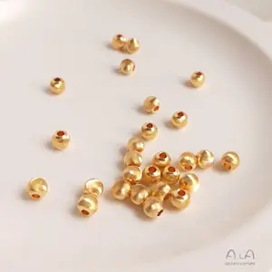 Bulk Beads Wholesale 14k Gold Plated Circular Batch Flower Pattern Spacer Beads Jewelry Findings Components For Jewelry Making