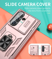 Protection intégrale robuste avec anneau métallique et support pour objectif pour Samsung Galaxy Z Flip 5, Z Flip 6 et Z Fold