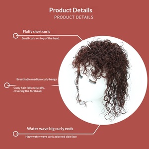 Perruque à frange pour femme Overhead Reissue, en laine, bouclée, petite et moelleuse, invisible, sans traces, style naturel couvrant - Product Image 4