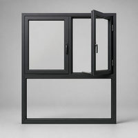Ventana de Doble Hoja con Rotura de Puente Térmico de Aluminio, Perfil Múltiple, Sellada, Tamaño Personalizado OEM, en Stock, Entrega Rápida, Venta al por Mayor