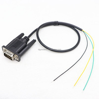 Cable Serie Rs232 DB9P Macho a Cable ABIERTO NEGRO