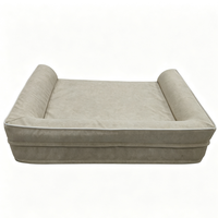 Canapé-lit pour chien de luxe imperméable Tianli, mousse à mémoire de forme orthopédique en forme de demi-œuf, pour grands chiens, forme semi-circulaire