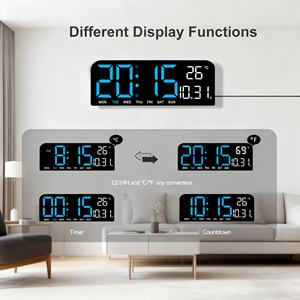 Relógio de Parede LED Personalizado com Grande Display e Calendário Digital, Alarme Duplo, Brilho Ajustável, Decoração para Casa, Timer para Uso na Sala de Estar - Product Image 2