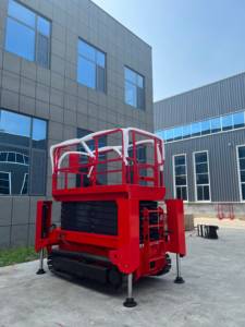 Ultralichte elektrische hydraulische rupsbandplatform telescopische <span class=keywords><strong>lift</strong></span> 12m hoogte 320kg draagvermogen - Product Image 2