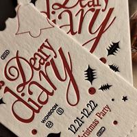 Cartes personnalisées Impression couleur typographie Conception de billets de cinéma Personnalisation privée pour les cartes d'invitation de fête de Noël
