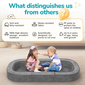 Portable Toddler <b>Bed</b> With Removable Cover Children's Foldable <b>Bed</b> Toddler Travel <b>Bed</b> 2-in-1 <b>Sofa</b> Chair For Kids Sleep - Product Image 2