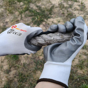 Guantes de Trabajo Recubiertos de Nitrilo de Poliéster 13G, Agarre Firme Ergonómico, Antideslizantes, Guantes de Protección Personal para Mantenimiento Mecánico - Product Image 2