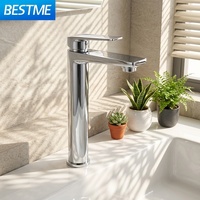 Robinet de lavabo monotrou monocommande chromé moderne, option économique de haute qualité, mitigeur à poser sur le rebord