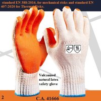 Gants en coton tricoté jaunes XINGYU 10 jauges 2 fils avec revêtement en latex, gants de jardinage en latex froissé, gants de sécurité en latex froissé