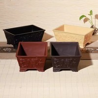Pot à Bonsaï Traditionnel en Plastique de 28,3 cm (11 pouces) avec Motif Dragon pour Pépinière d'Arbres