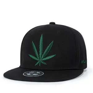 Модный дизайн листьев растений Snapback шляпы оптом клен черных шелковых сапог snapback кепки