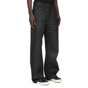 Pantalon en denim noir gris délavé vintage personnalisé pour hommes, pantalon baggy en coton de haute qualité, jeans pour hommes - Product Image 2