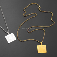 Pendentif Collier Gravable en Acier Inoxydable Style Arabe pour Hommes, Breloque Militaire Personnalisable, Bijoux de Mode Moyen-Orient