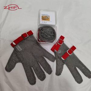 Guantes Resistentes a Cortes de Acero Inoxidable de Alta Resistencia, Nivel 5 de EN388 / Nivel 9 de ASTM, Diseño de Malla Metálica Resistente a la Abrasión - Product Image 3