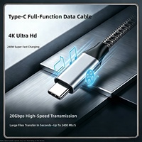 Cable USB C de Alta Velocidad de 240 W con Función Completa, USB 3.2, Transferencia de Datos de 20 Gbps, Cable de Video de 4K a 60 Hz, Compatible con Thunderbolt