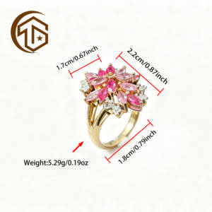 วันวาเลนไทน์ของขวัญผู้หญิงดอกไม้925เงินเต็มเพชรมอยส์ซาไนต์เครื่องประดับที่ดีแหวนสัญญาสำหรับงานแต่งงาน - Product Image 6