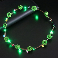 Accessoires pour cheveux très demandés : Couronne de fleurs lumineuse à LED en PVC sur le thème de l'unicorn pour Halloween