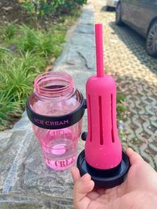 <span class=keywords><strong>Bouteille</strong></span> à Café en Plastique de Gros 1300 ml, Grande Capacité Mignonne, Gobelet Ventru <span class=keywords><strong>avec</strong></span> Paille et <span class=keywords><strong>Filtre</strong></span> à Thé - Product Image 5