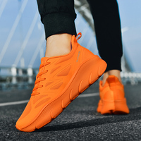 Chaussures de Course et de Marche pour Hommes Personnalisées Marque Blanche, à Lacets, Rondes, Tendance, Amortissantes, Orange