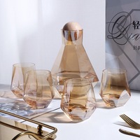 Ensemble de bouilloire hexagonale de qualité en verre borosilicate imprimé personnalisé pour carafe à eau froide et théières pour bouilloire à boire