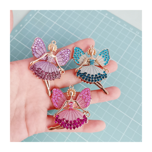 Berlian imitasi Sayap kupu-kupu peri jimat menari balet Bling kristal gantungan kunci liontin untuk wanita gantungan kunci tas dekorasi - Product Image 2