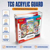 Vitrine de présentation en acrylique pour collection d'illustrations First Partner, lot de trois, avec couvercle magnétique, protection UV, vente en gros, logo personnalisé