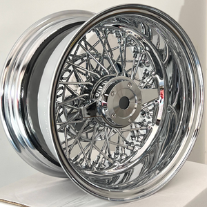 Nuovo Cerchio in Acciaio Cromato 13x7 14x7 a <span class=keywords><strong>60</strong></span> Raggi con Offset Inverso e Chiusura a Croce, Ruota Universale con Tappi e Adattatori Inclusi - Product Image 2