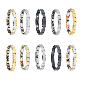 Bracelet géométrique en acier titane unisexe, bracelet élastique, bijoux cadeau, origine Yiwu - Product Image 1