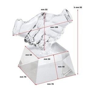 Trofeo de Agarre de Manos 90x50, Placa de Cristal y Vidrio Premium para Premios y Regalos de Bienvenida para Ferias Comerciales - Product Image 2