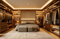 Armoires, placards et meubles de chambre à coucher en bois clair de luxe sur mesure |   Conception de dressing pour le rangement des vêtements