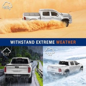 ฝาปิดกระบะท้ายรถบรรทุกแบบพับสามตอน อลูมิเนียมอัลลอยด์ แข็งแรงทนทาน ขนาด 5 ฟุต สำหรับรถกระบะโตโยต้า ทาโคมา ปี 2021-2025 แบบพับเก็บได้ ล็อคได้ กันน้ำ สำหรับรถขับเคลื่อน 4 ล้อ - Product Image 6