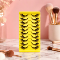 Cils noirs spectaculaires en vrac, lot de 10 paires, pour cils en bande bouclés, sans cruauté animale, réutilisables, pour mariages, studios et boutiques de cosmétiques