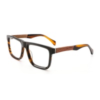 Lunettes de vue vintage rectangulaires en bois épais, confortables, élégantes, classiques, modernes, tendance, au design unique, pour le travail de bureau