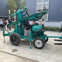 Foreuse hydraulique mobile puissante Dolphin sur roues pour puits d'eau de 200 m de profondeur