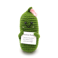 Handgebreide wollen garen komkommer gebreide groente fruit pop hanger positieve-energie voor accessoire ornament