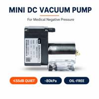Pompe à vide miniature DC, pompe à diaphragme à pression positive et négative, 24V, OEM personnalisable, usage médical, 15L/min