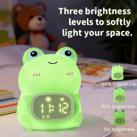 Horloge de table LED intelligente à piles avec veilleuse grenouille en silicone à écran tactile et changement de couleur pour la décoration intérieure