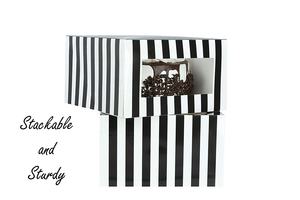 Negro brillante rayas pastel de cartón cajas de pastel con tableros y paneles de la ventana para la boda la venta de pasteles - Product Image 4