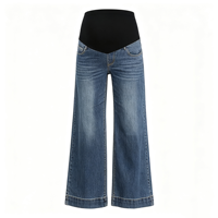 Jean de maternité à soutien abdominal pour femme, coupe large, en denim extensible, décontracté et confortable pour le quotidien